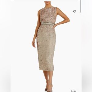 Mac Duggal Sheath Midi Sleeveless Dress